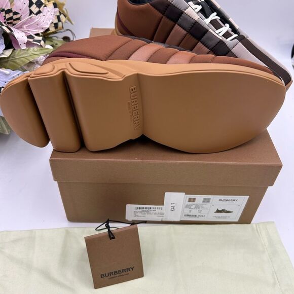 Men’s Burberry check quilted trainer sneakers size 42 made in Italy - Picture 5 of 10